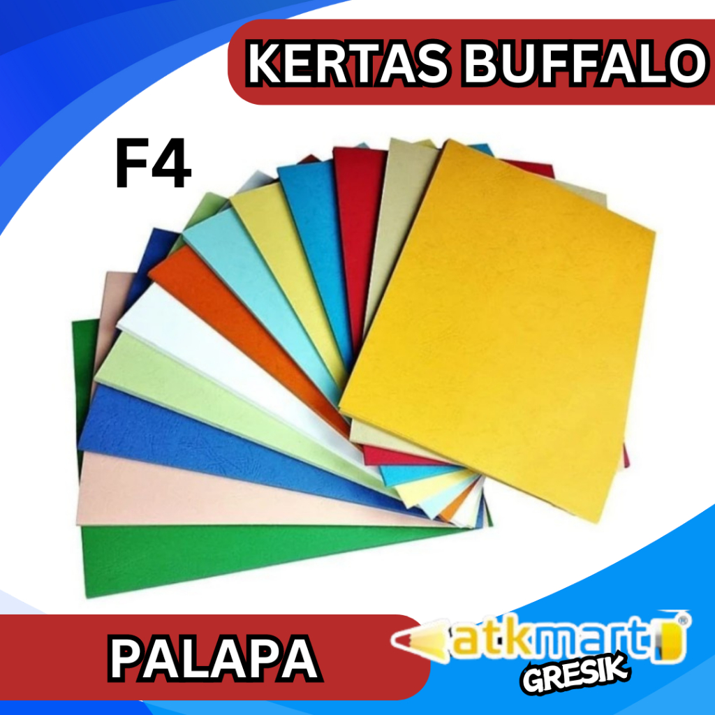 

Palapa Kertas Warna Kertas Buffalo Polos Kertas Cover Tebal Ukuran F4 Folio 21,5 x 33 cm 100 Lembar