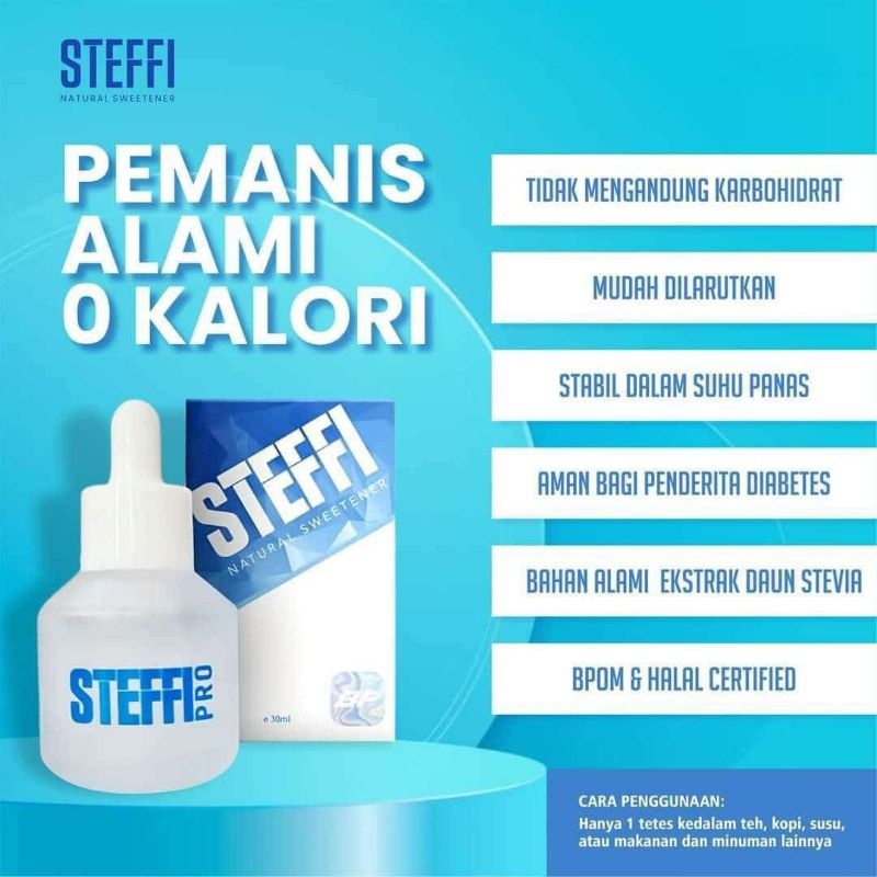 

STEFFI Pro by British Propolis. Pemanis alami murni dari daun Stevia 100%. 0 kalori dan dapat mencegah dan mengatasi diabetes