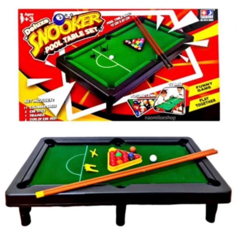 DELUXE SNOOKER POOL TABLE SET - MEJA BILLIARD MINI