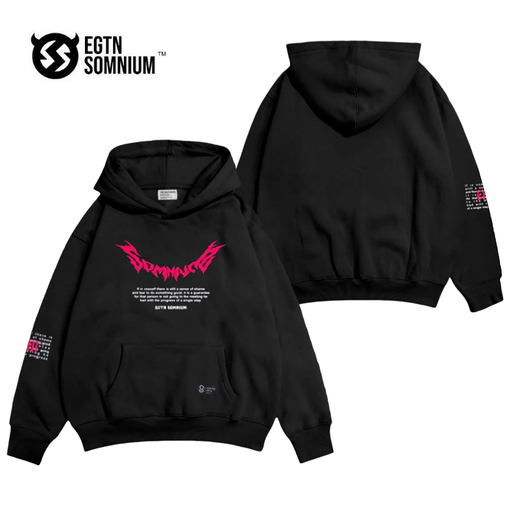 Hoodie SINGLE Jumper Oversize Pria & Wanita Original Warna Hitam EGTN SOMNIUM