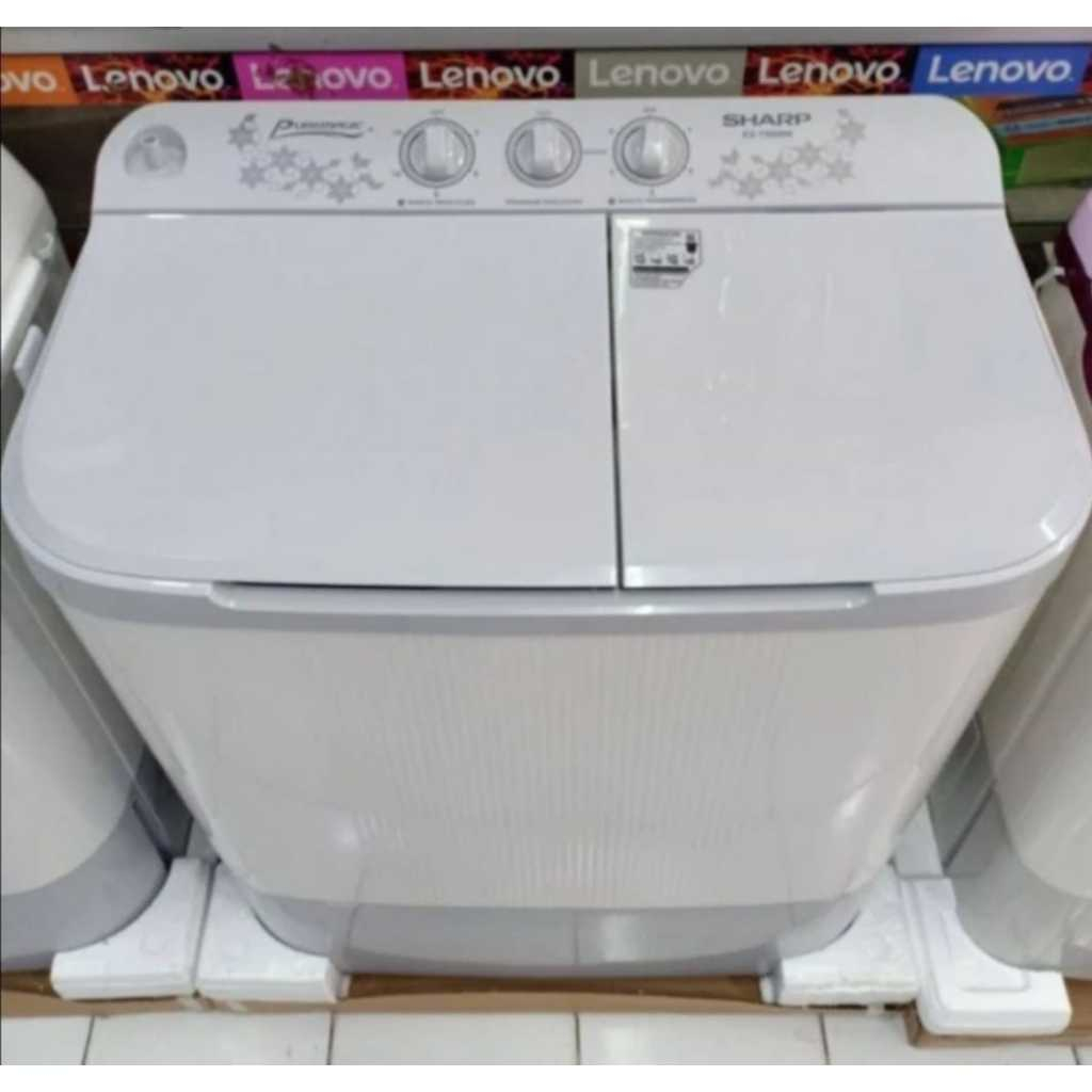 Mesin cuci 2 tabung sharp 8kg twin tub EST-90MW puremagic2