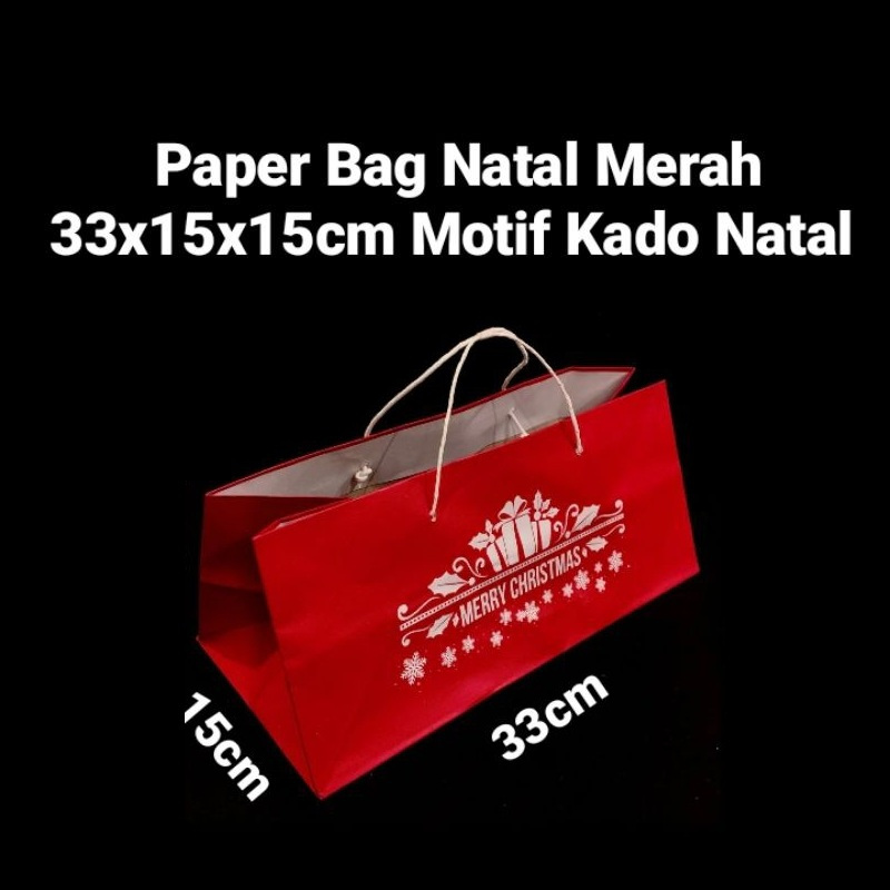 

(5 pcs) Paperbag Hampers Natal 35x15x15cm Tas Kado Parcel Merry Christmas