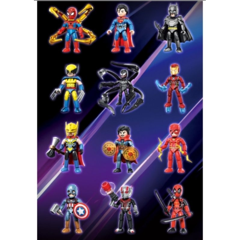 EXCLUSIVE Action figure Marvel DC superhero iron man Spiderman strange the flash Batman Deadpool ful