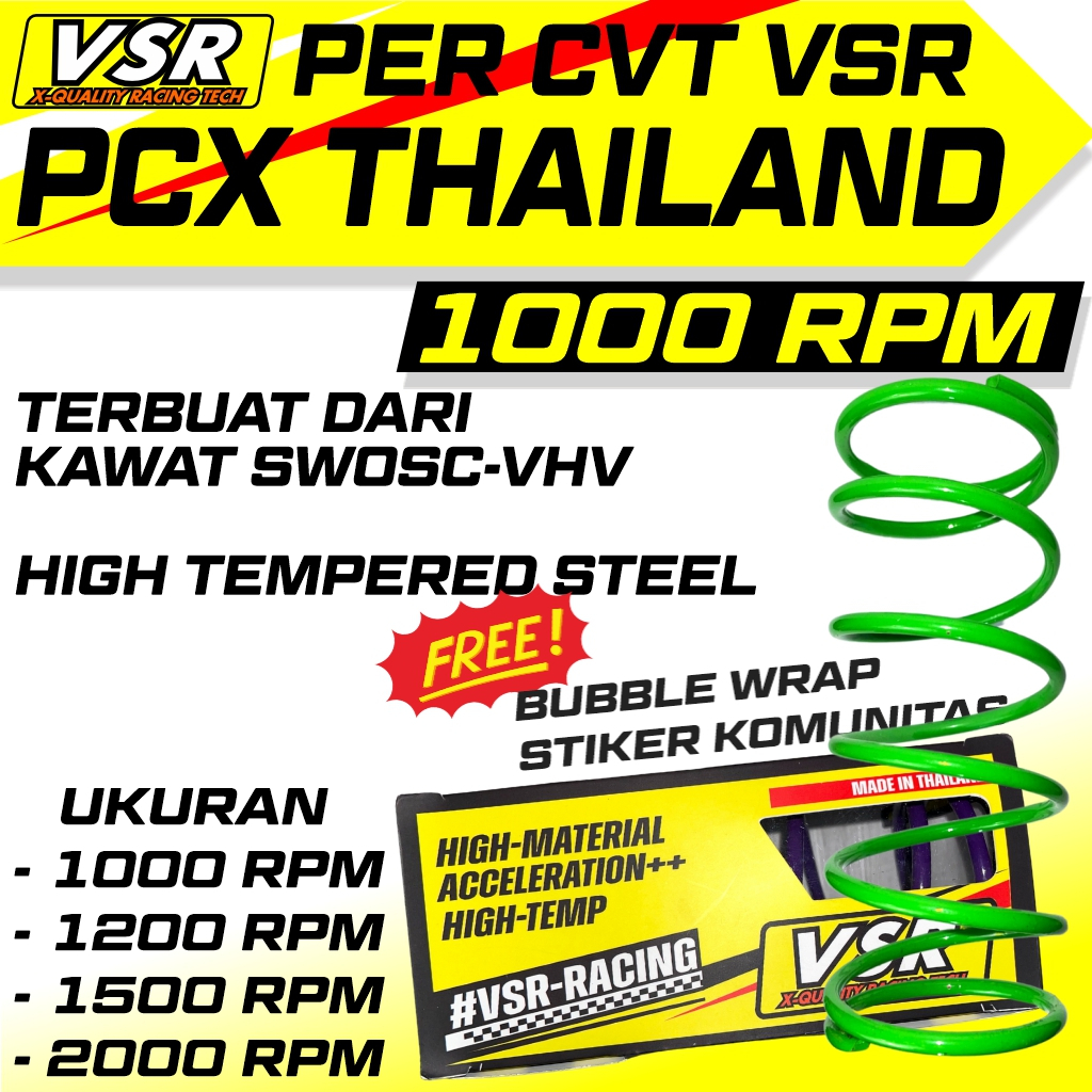 Per CVT PCX Thailand 1000rpm 1200 rpm Per CVT 1500 rpm Per 2000 rpm VSR Racing