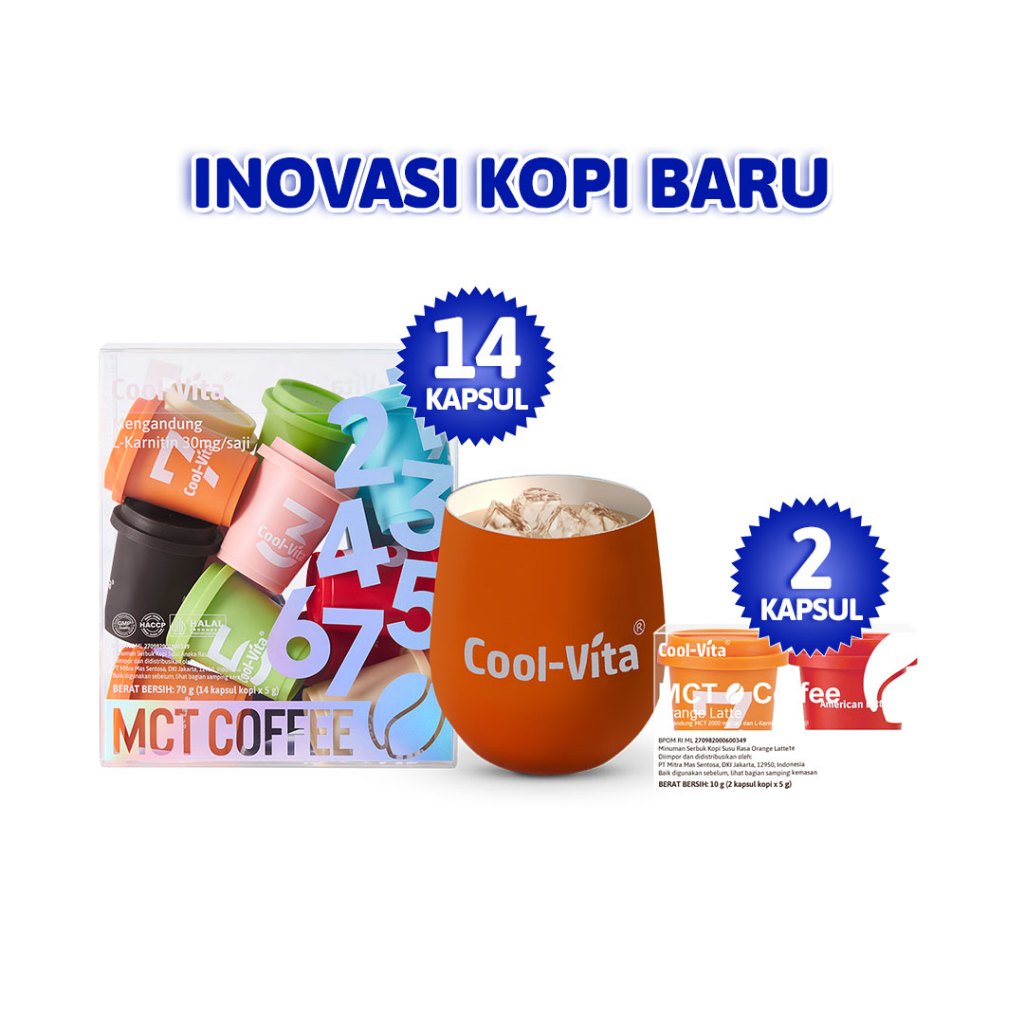 

[BIG BOX + GELAS BERUBAH WARNA + 2 Capsule] Coolvita MCT Coffee Capsule 16 Capsule ID