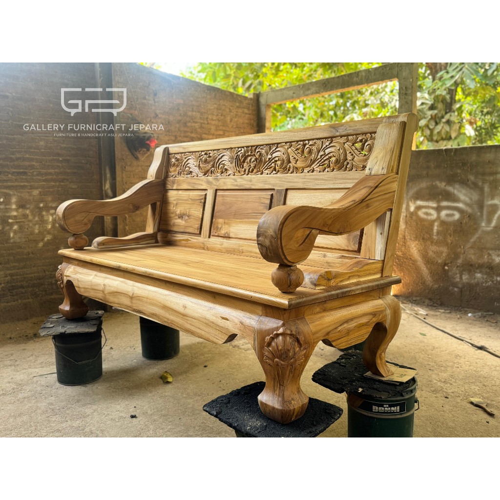 Bangku Jawa Kayu Jati Tebal Solid 200x70cm