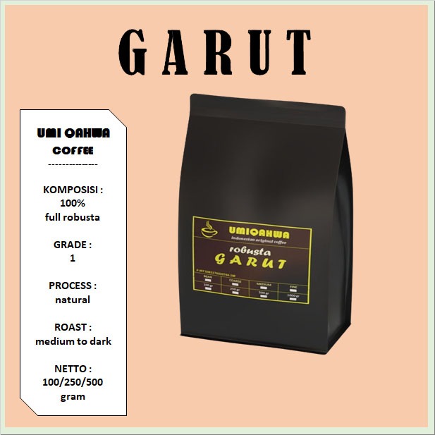 

Kopi Robusta GARUT 100/250/500 Gram Kopi Murni G1 UMI QAHWA