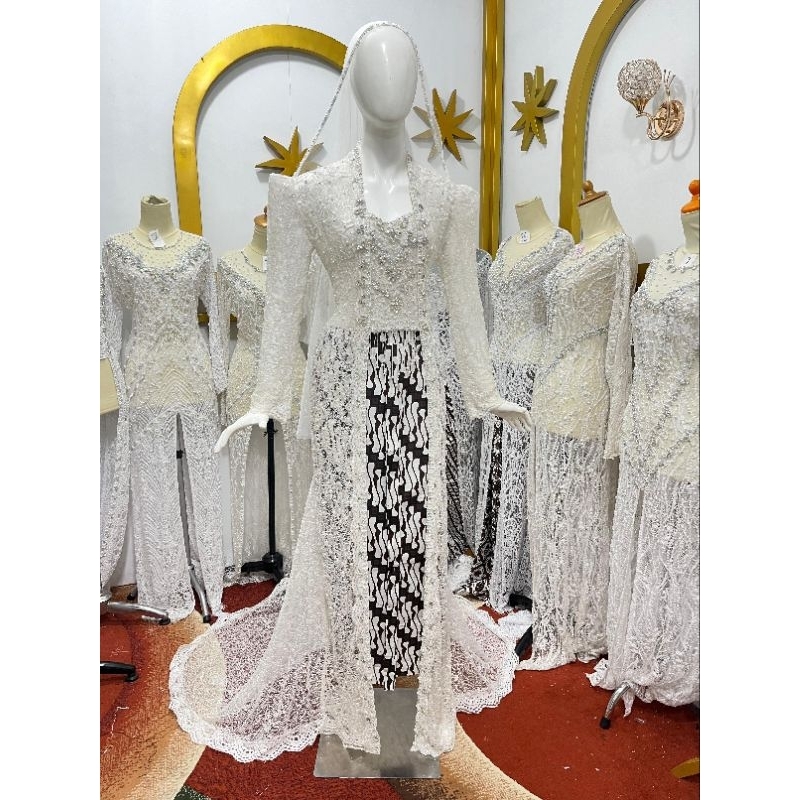 kebaya akad kutubaru ekor full payet