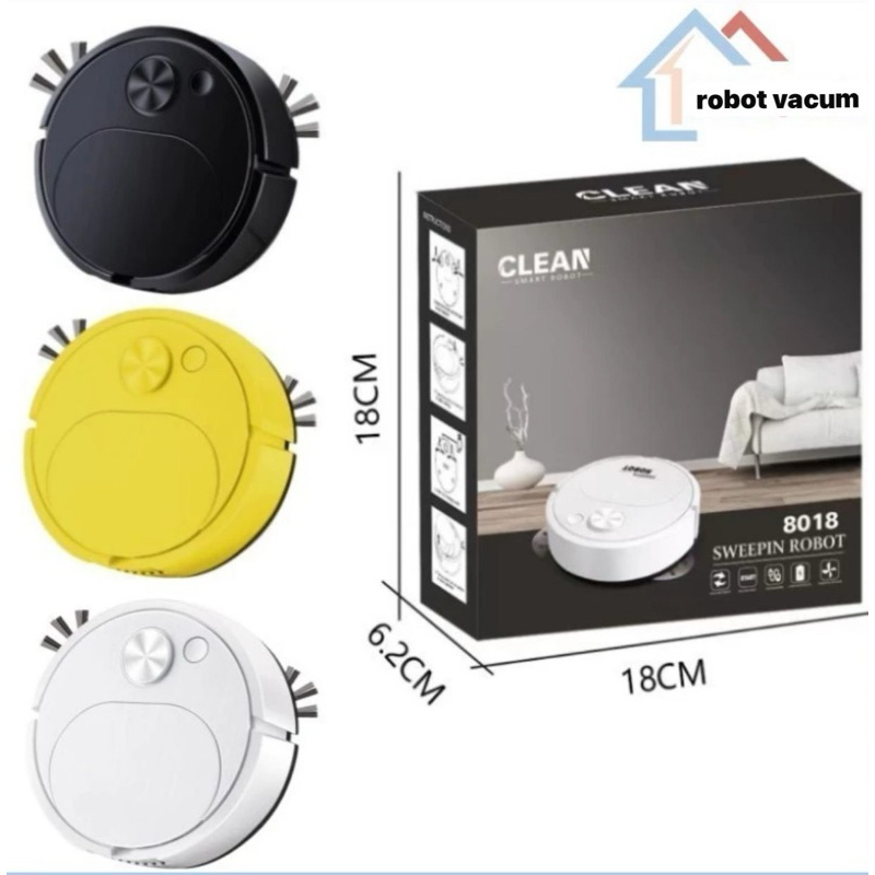 ROBOT 3 IN 1 SAPU PENYEDOT DEBU PEL PEMBERSIH DEBU LANTAI ROBOT VACUUM CLEANER