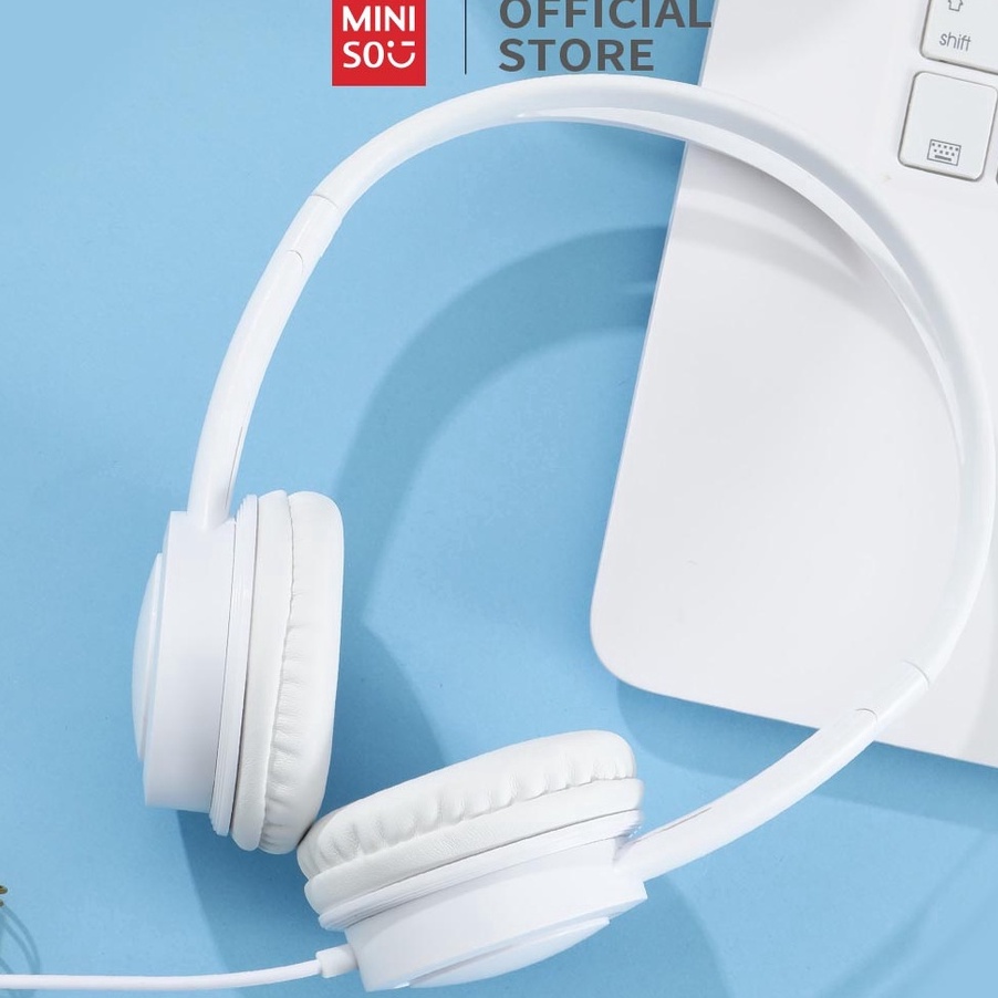 ORIGINAL MINISO Headphone Headset Earphone On Ear Headphone Bando berkabel kecil dan indah Musik Pla
