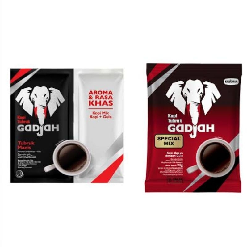 

1 rcg Kopi Tubruk Gadjah Gula Pisah mix / Kopi gajah mix 1 renceng isi 10