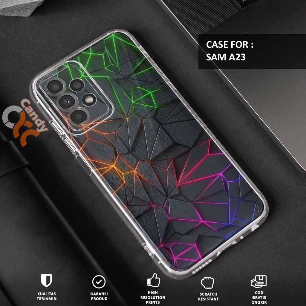 Case SAMSUNG A23 - Casing SAMSUNG A23 Motif ABSTRAX 2 - Softcase Premium Fourside - Bening Transpara