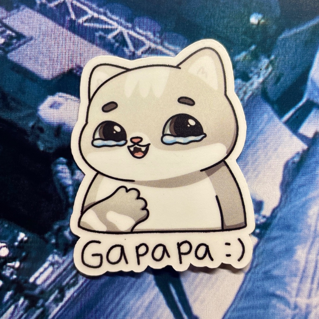 

gapapa / stiker kucing nangis - vinyl sticker // cacaastudio