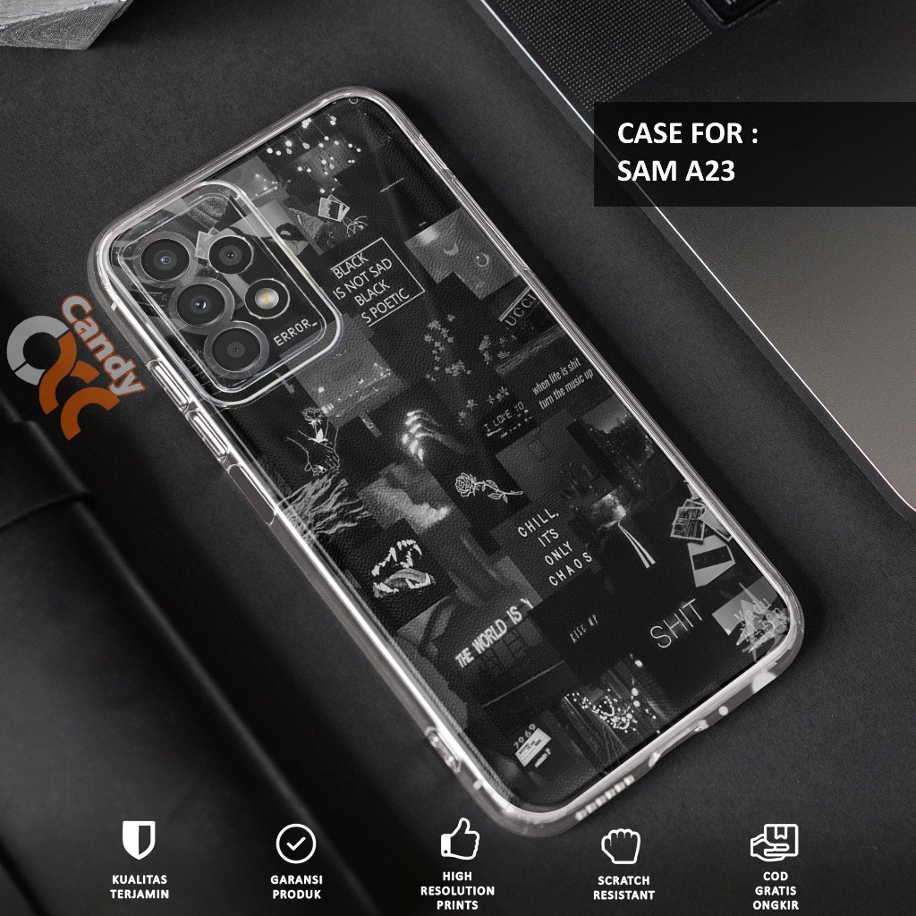 Case SAMSUNG A23 - Casing SAMSUNG A23 Motif AESTHETIC - Softcase Premium Fourside - Bening Transpara