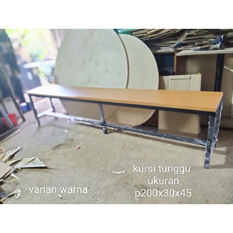 kursi tunggu plywood ukuran 200x30x45 150x30