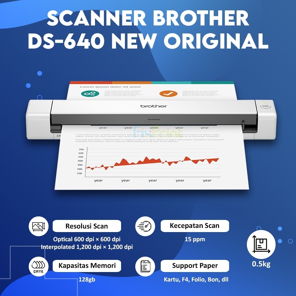 BROTHER Scanner DS640 Portabel Compact Mobile Scanner Brother DS 640