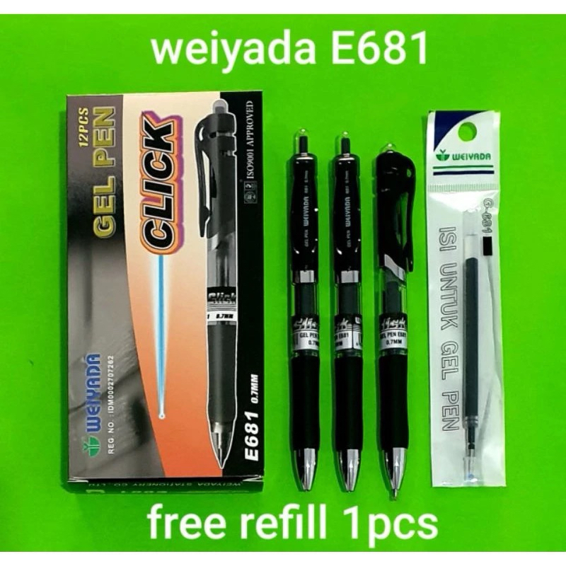 

PULPEN GEL WEIYADA 681 HITAM/12 PCS