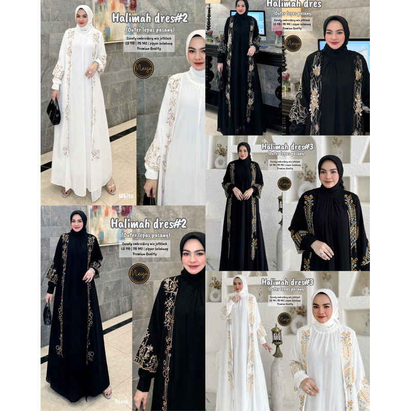 Gamis halimah Syari + Gamis syari premium + Gamis Halimah premium + Gamis Syari + Syari Umroh Hitam 