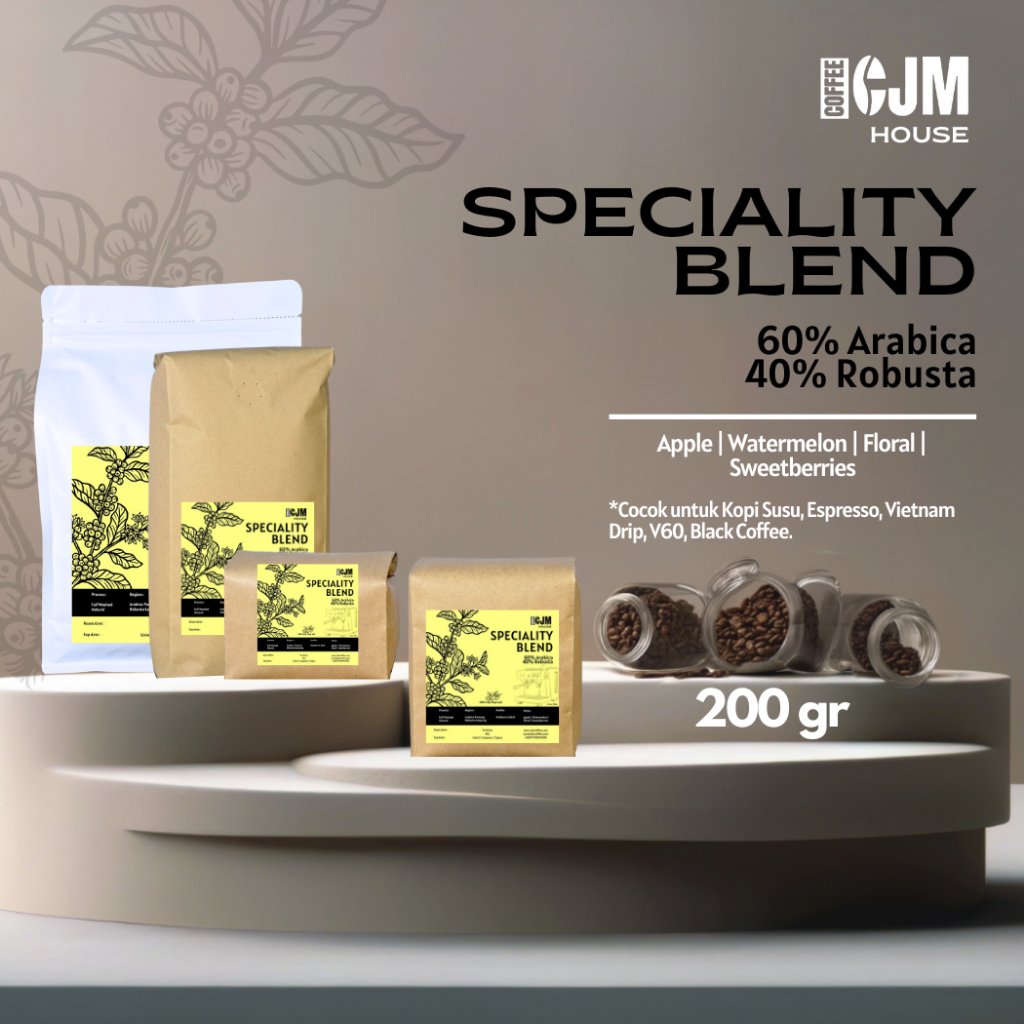 

200Gr 60% Arabika 40% Robusta | CJM Coffee House | Kopi Premium Asli | House Blend PuntangXLampung