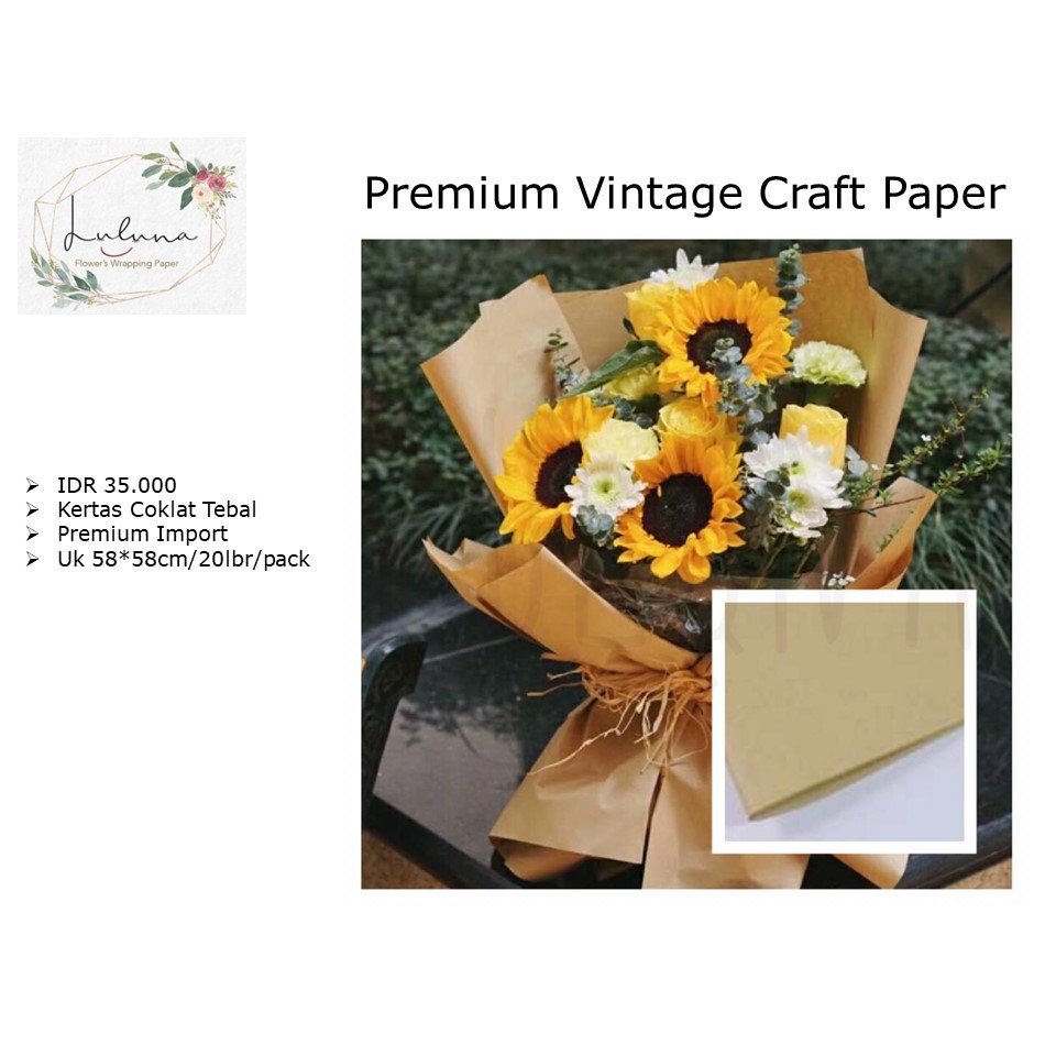 

Luluna / Kertas Bunga / Premium Vintage Craft Paper /wrapping paper/kertas kado/kertas bunga buket