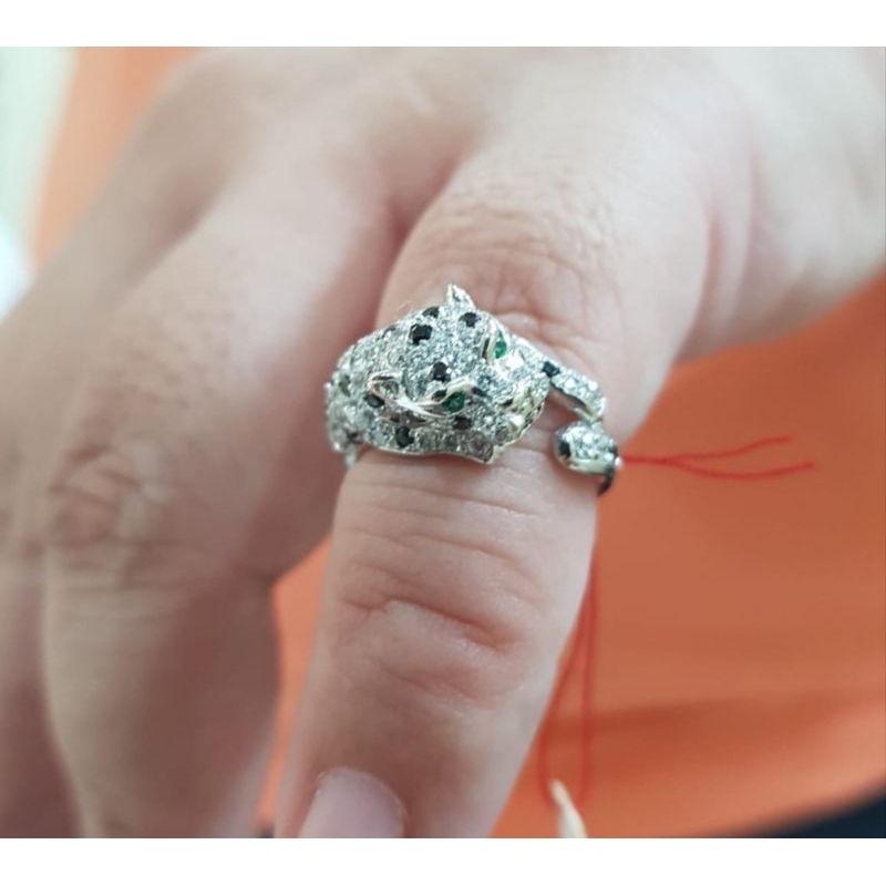 Cincin emas 75 macan mata hijau