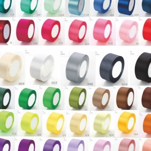 

BIG SALE FASION 22 Meter Pita Satin Premium Impor lebar 4 cm untuk bucket bunga kado hiasan rambut aksesoris dll part 1 Harga per Roll 22 Meter