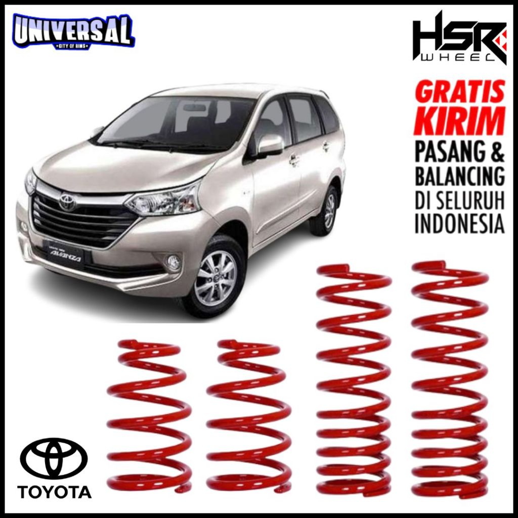 JUAL PER RACING LOWERING KIT HSR RED UNTUK TOYOTA AVANZA 2015-2021/RUSH 2019 UP