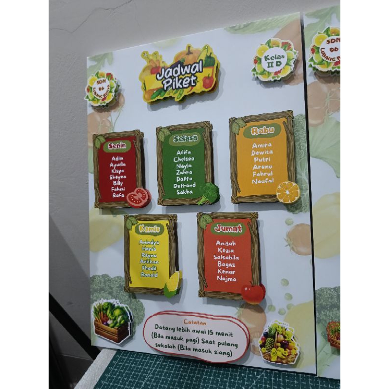 

Jadwal Piket Kelas 3D ukuran A3 bisa custom tema design
