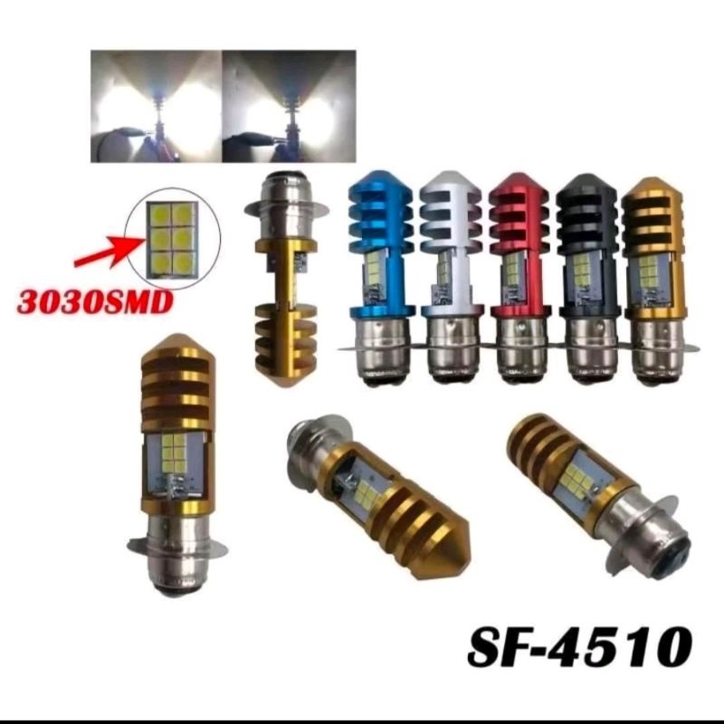 Bohlam Lampu Led Depan Motor Beat Lama Carbu Karbu FI Mio Supra x125 dll Bebek Matic Cahaya Putih Te