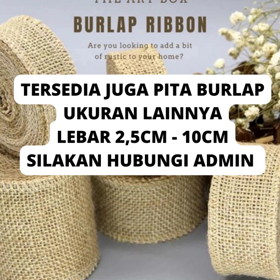 

STOK TERBARU Pita Goni Roll Rustic Burlap 5 Yard46 Renda Pita Vintage Decor Kain Goni Craft Pita Hampers Murah