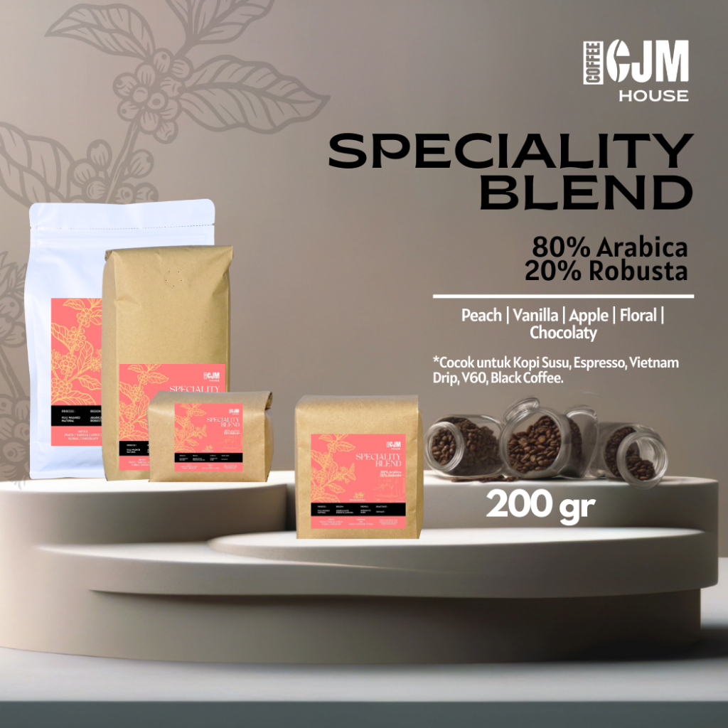 

200Gr 80% Arabika 20% Robusta | CJM Coffee House | Kopi Premium Asli | House Blend GayoXLampung