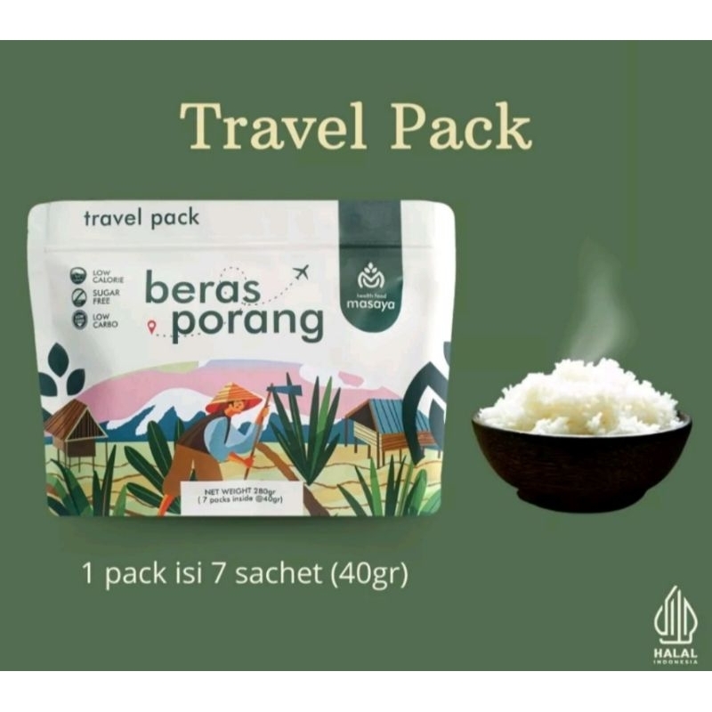 

Masaya Beras Porang Travel Pack - Shirataki Konjac 280gr (7 Sachet)