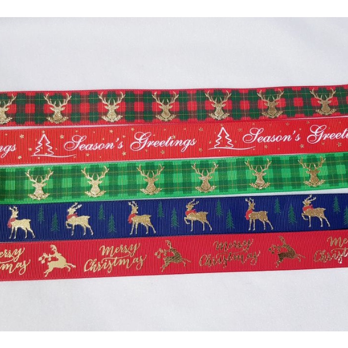 

TERBARU PITA RIBBON NATAL MERRY CHRISMAS GROSSGRAIN LEBAR 25CM ISI 3 METER