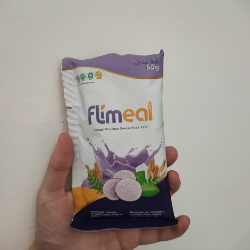 

harga per sachet flimeal 50g rasa taro