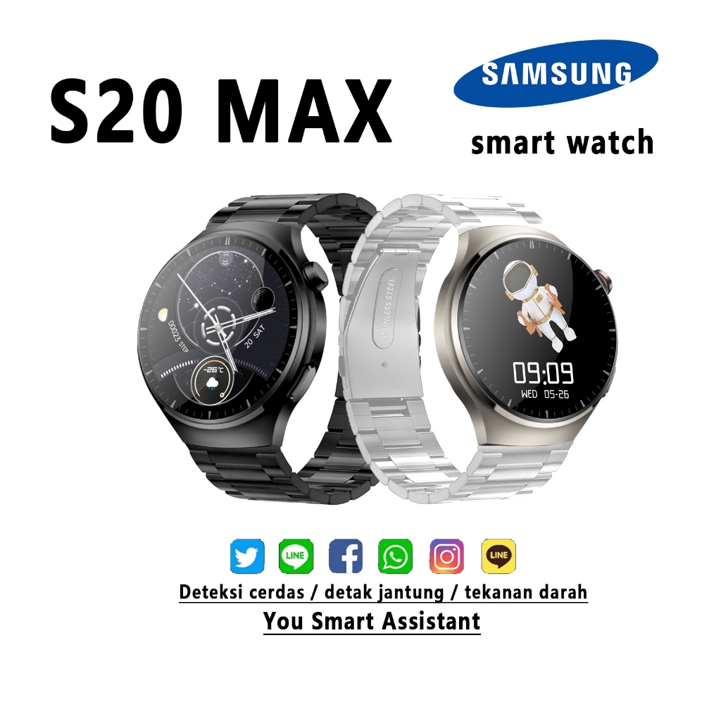 【100% Original】Samsung Smartwatch S20 Max Watch Series jam tangan pria jam pintar