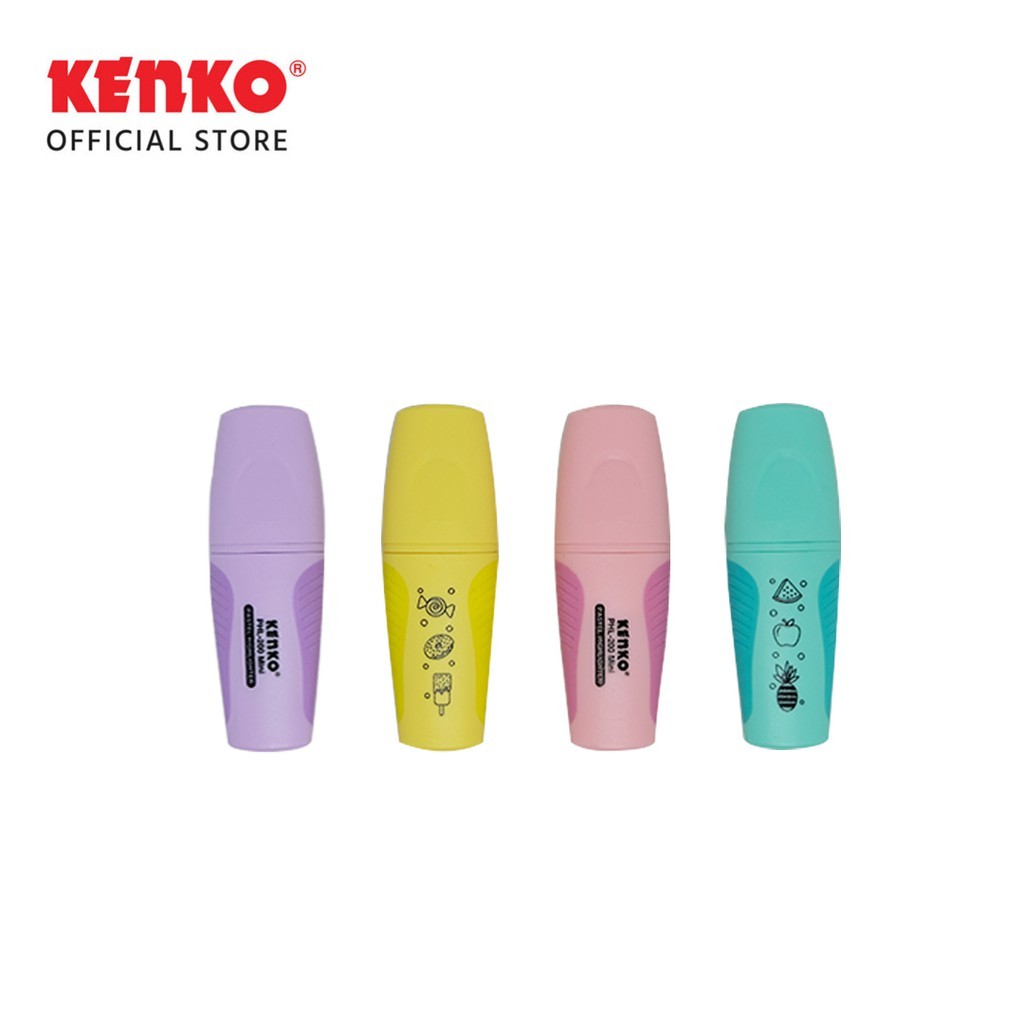 

HIGHLIGHTER PHL-200 PASTEL MINI - 1 SET @4 Pcs / KENKO