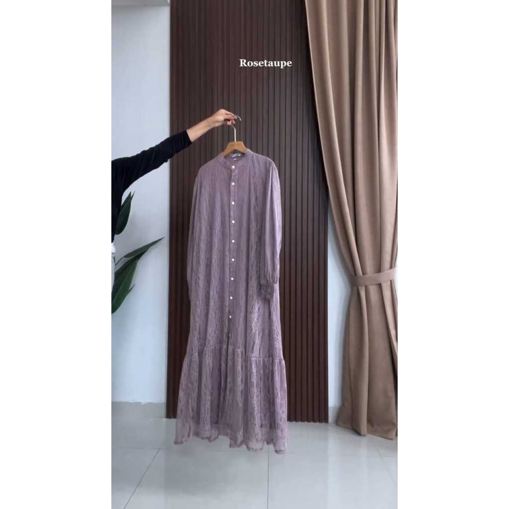 GAMILA DRESS SATIN + CHANTILY OOTD DRESS KEKINIAN OUTFIT GAMIS ELEGAN GAMIS MUSLIMAH DRESS KONDANGAN
