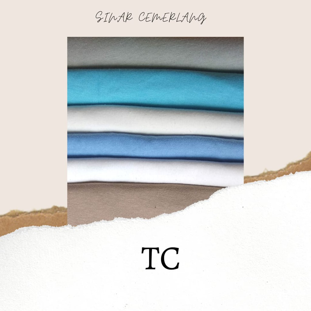 Kain Bahan Kaos  TC warna muda