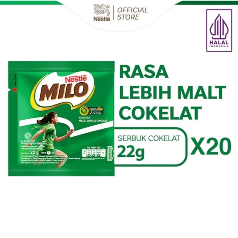 

Milo Nestle coklat 22 gram