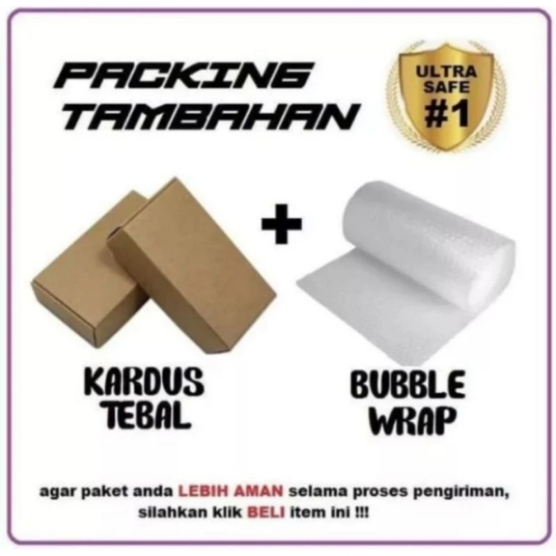 

Bubble Wrap Tambahan Packing Bubble Wrap + Kardus Double Safety