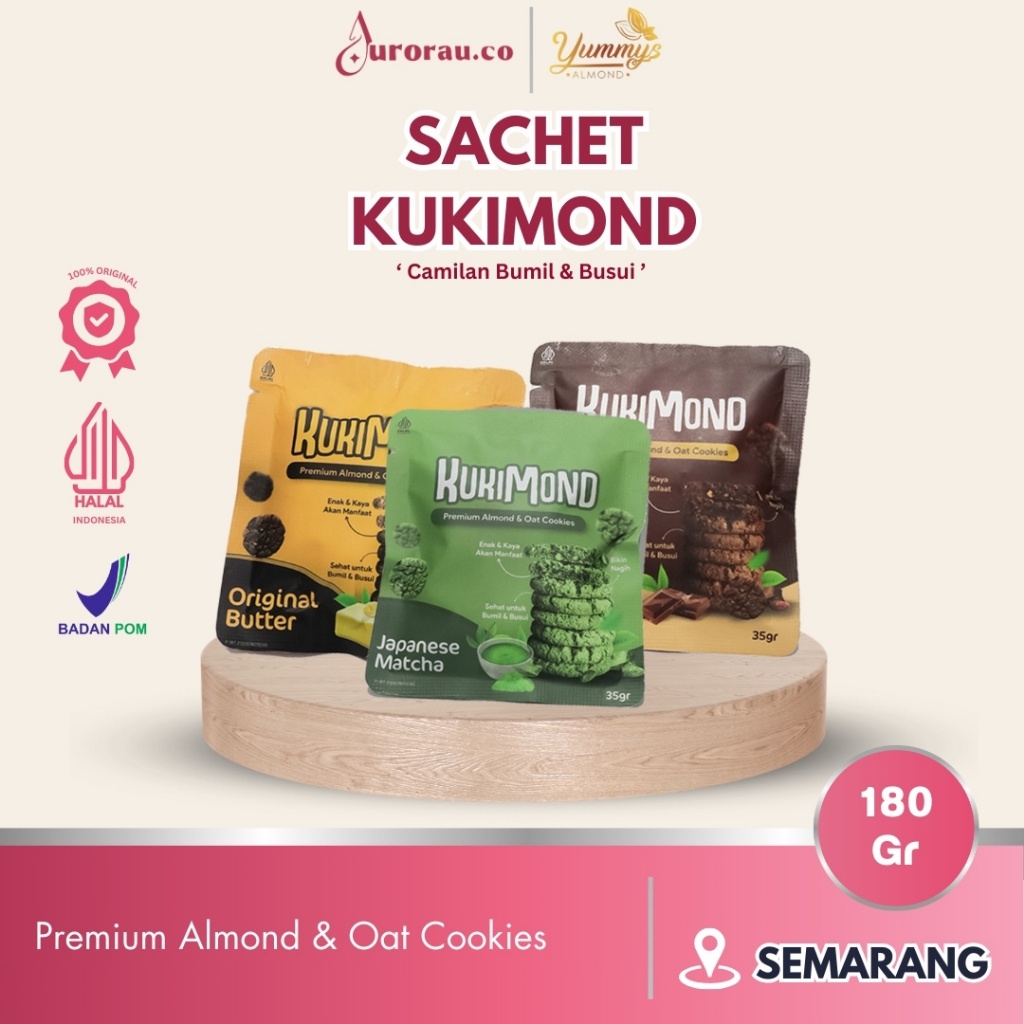 

[] KUKIMOND PREMIUM ALMOND & OAT COOKIES 35gr - Kukis Camilan Ibu Menyusui - ASI Booster