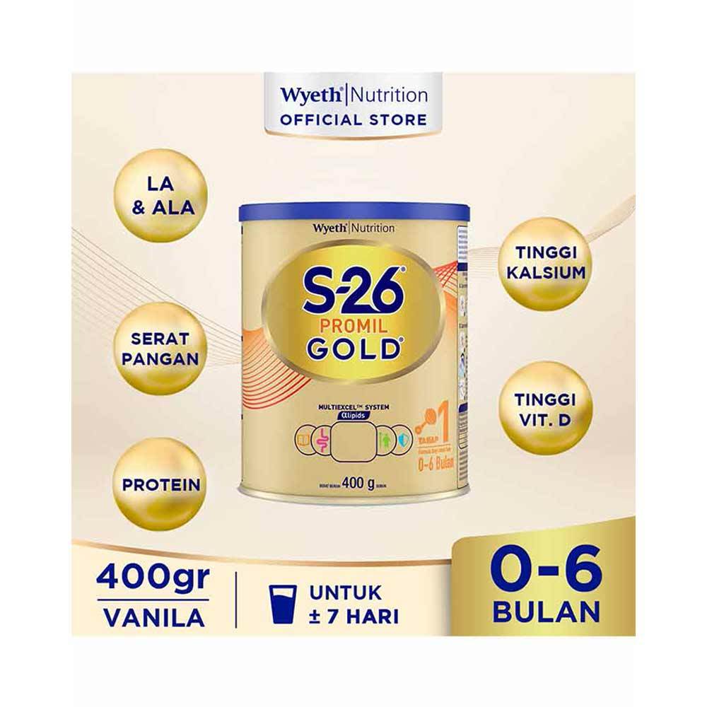 s26 promil gold 1 susu formula bayi 400gr