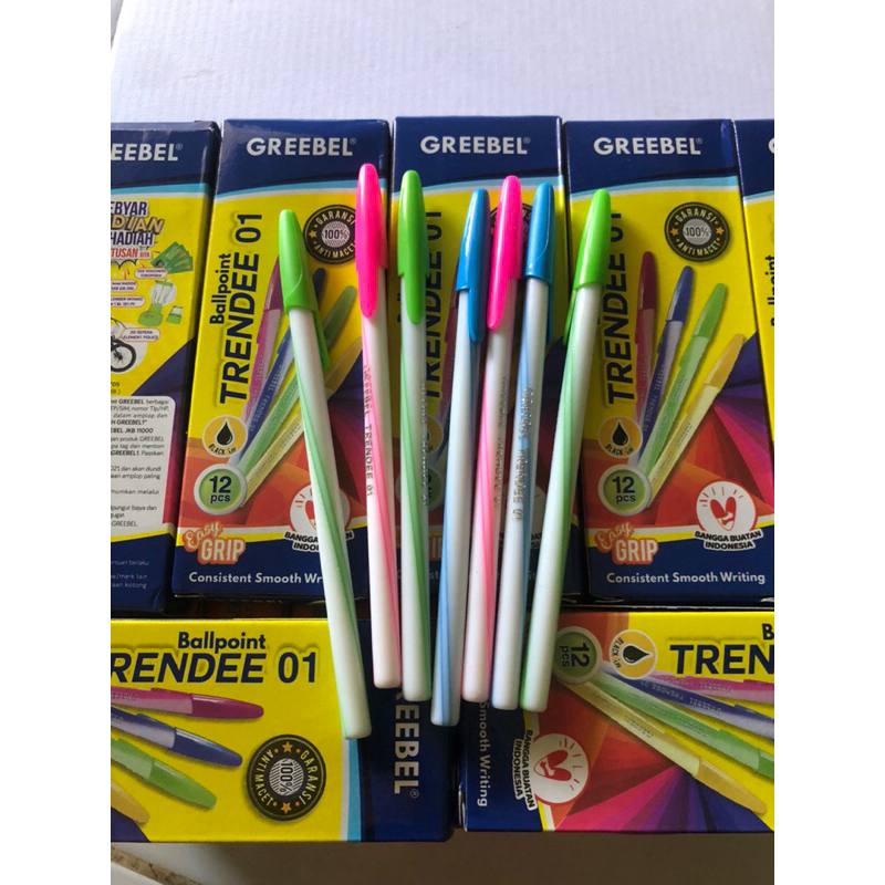 

GREEBEL BALLPEN / BOLPOIN / PULPEN / PEN TRENDEE 02 BLACK (12 PCS)