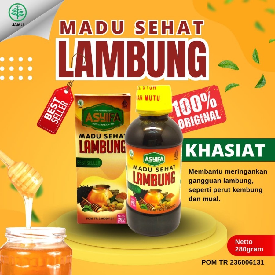 

Madu Sehat Lambung Asyifa 280gr - Herbal / Obat Maag | Asam Lambung & Gerd