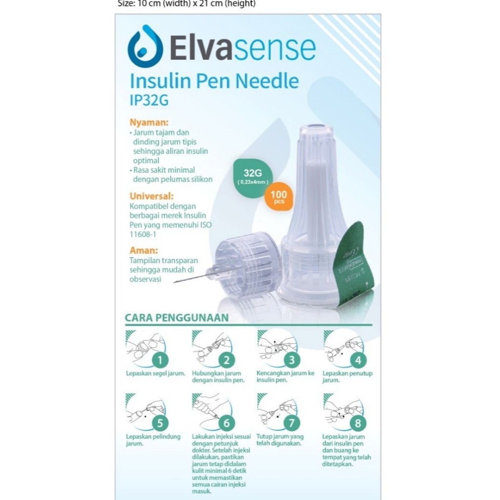 Elvasense Jarum Insulin 4mm 32G Elvasense Jarum Insulin Pen Needle 32G
