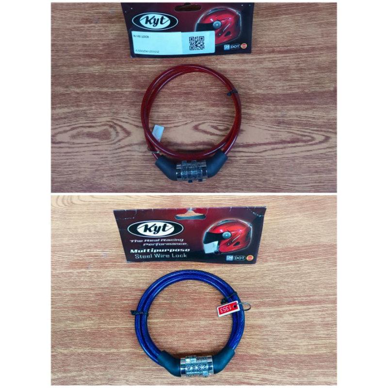 Wire lock KYT | pengaman helm / gembok helm dengan kode