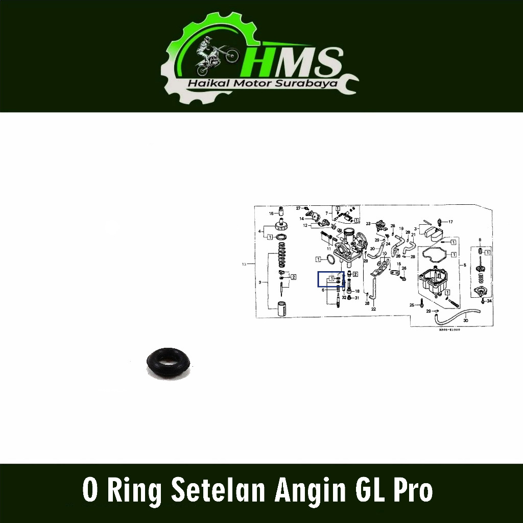 O Ring Setelan Angin GL Pro - Karet Sil Seal Oring Setelan Angin Karburator Kabulator Honda GL 100