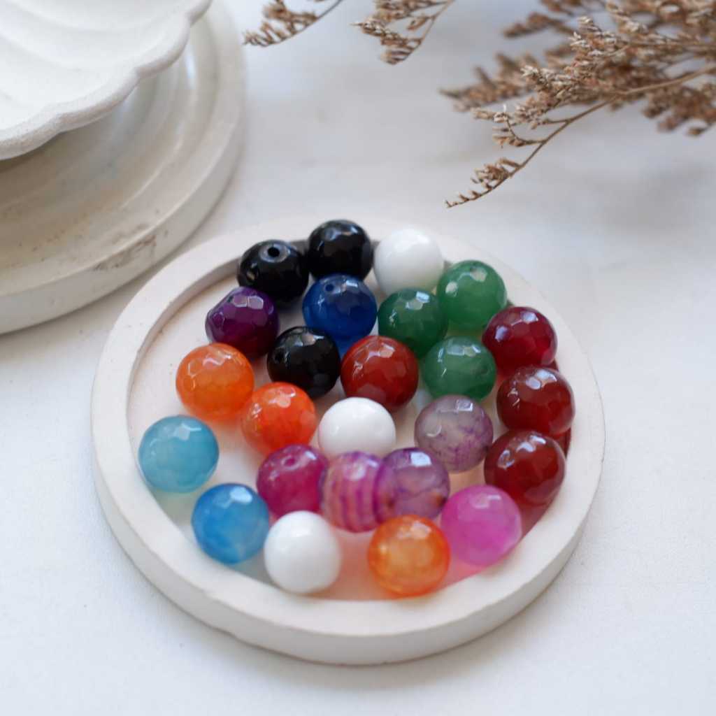 Batu Agate Bulat Cutting 12mm