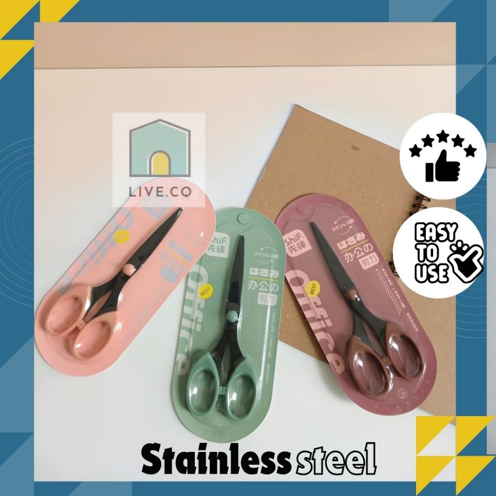

GUNTING SCISSORS STAINLESS STEEL TITANIUM ESTETIK KOREA STATIONARY SEKOLAH KERTAS SCRAPBOOK