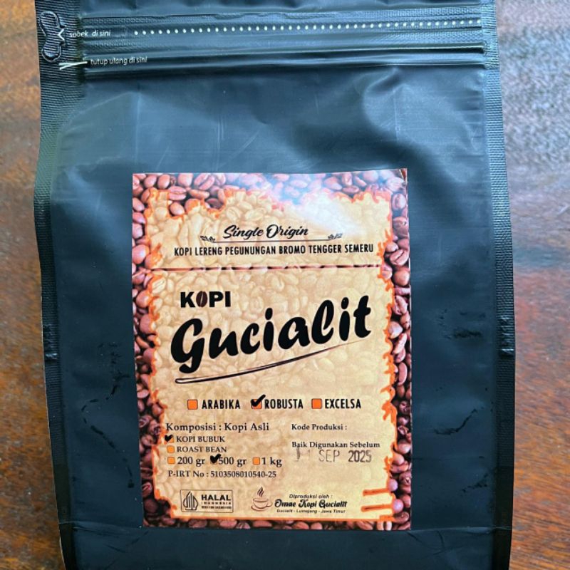 

Kopi Robusta Java Gucialit, Single Origin Lereng Semeru, Bubuk Halus (Fine), 500 gt